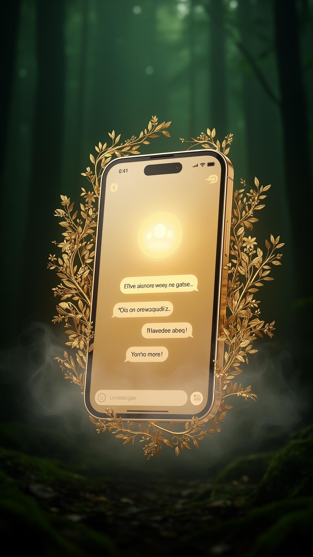 Mirroraura app glowing in mist